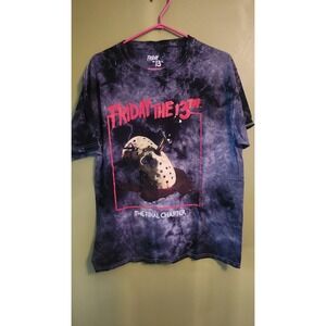 Friday The 13th Shirt Mens Med Black Tie Dye‎ Final Chapter Horror Jason Graphic